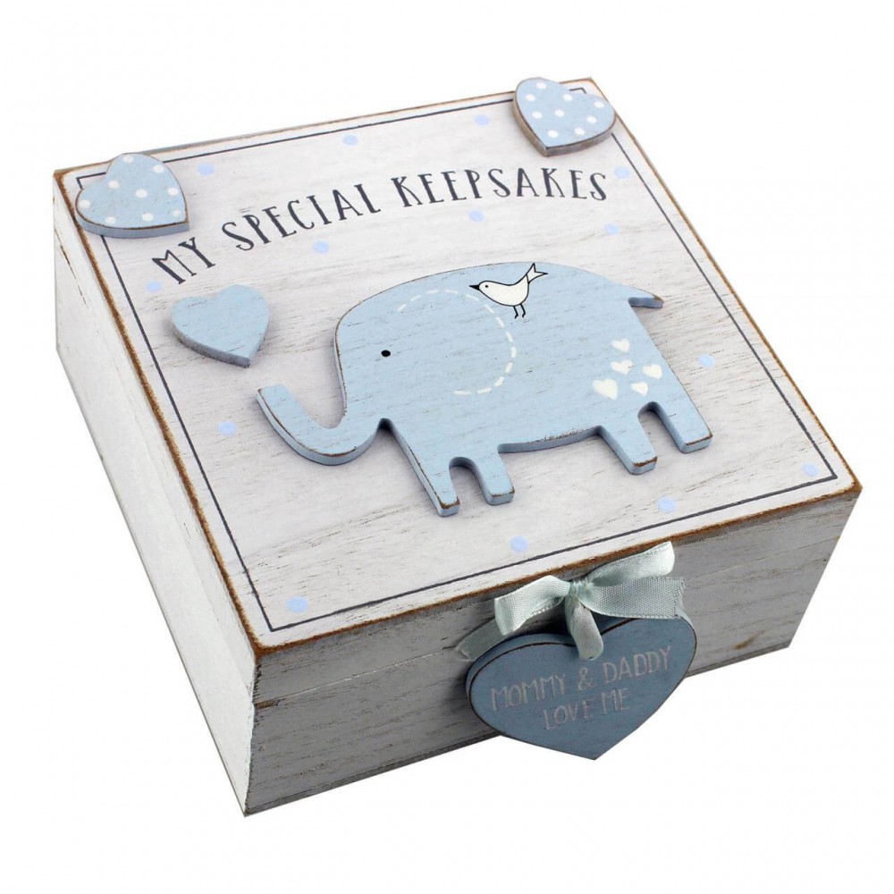 1. Cele mai bune cadouri pentru baby shower - 1.2. Cele mai bune cadouri pentru baieti﻿﻿ - Cutiuta amintiri bleu din MDF My Special Keepbox - krbaby.ro